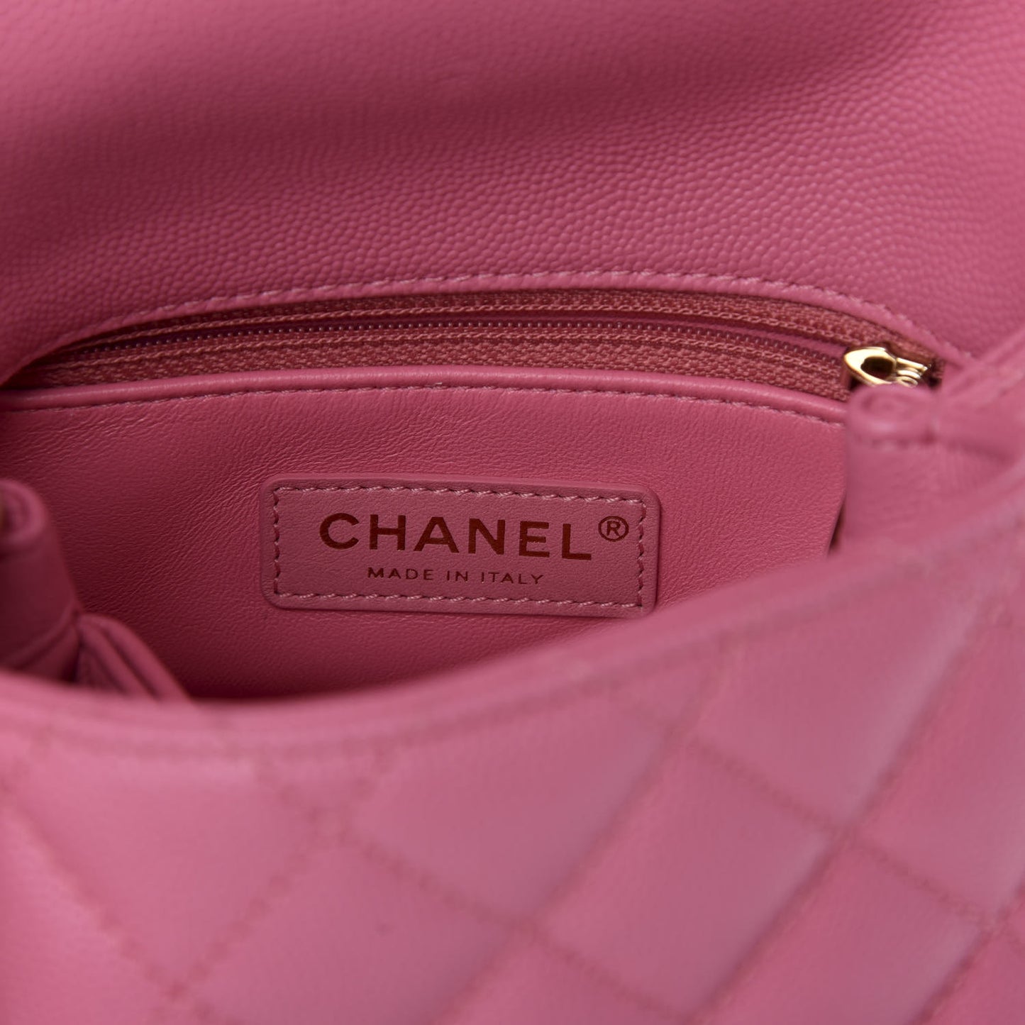 Caviar Quilted Lizard Embossed Extra Mini Coco Handle Flap Pink
