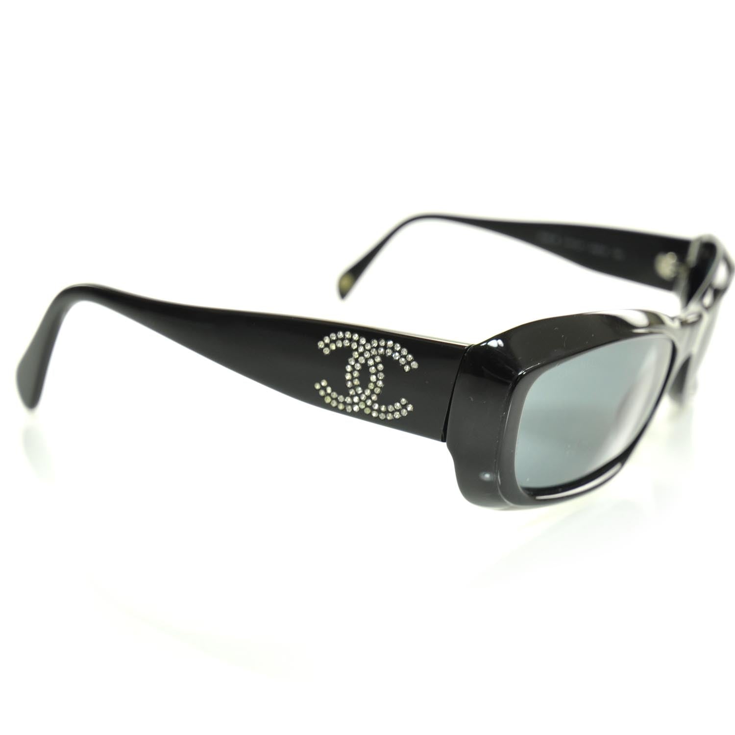Chanel Crystal CC Logo Sunglasses 5095 B Black 5 of 8