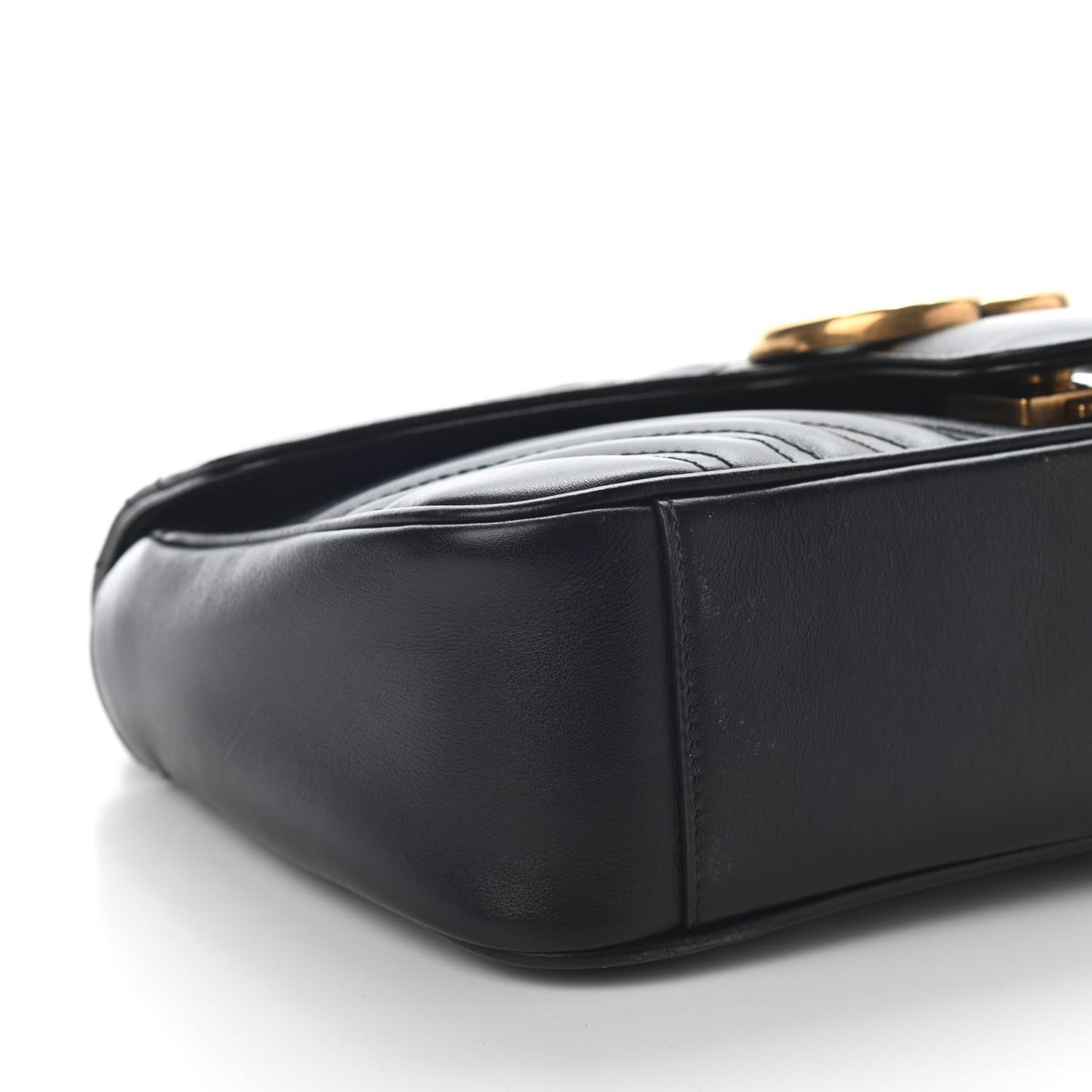 Calfskin Matelasse Small GG Marmont Shoulder Bag Black