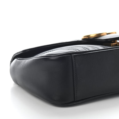 Gucci Calfskin Matelasse Small GG Marmont Shoulder Bag Black 8 of 10