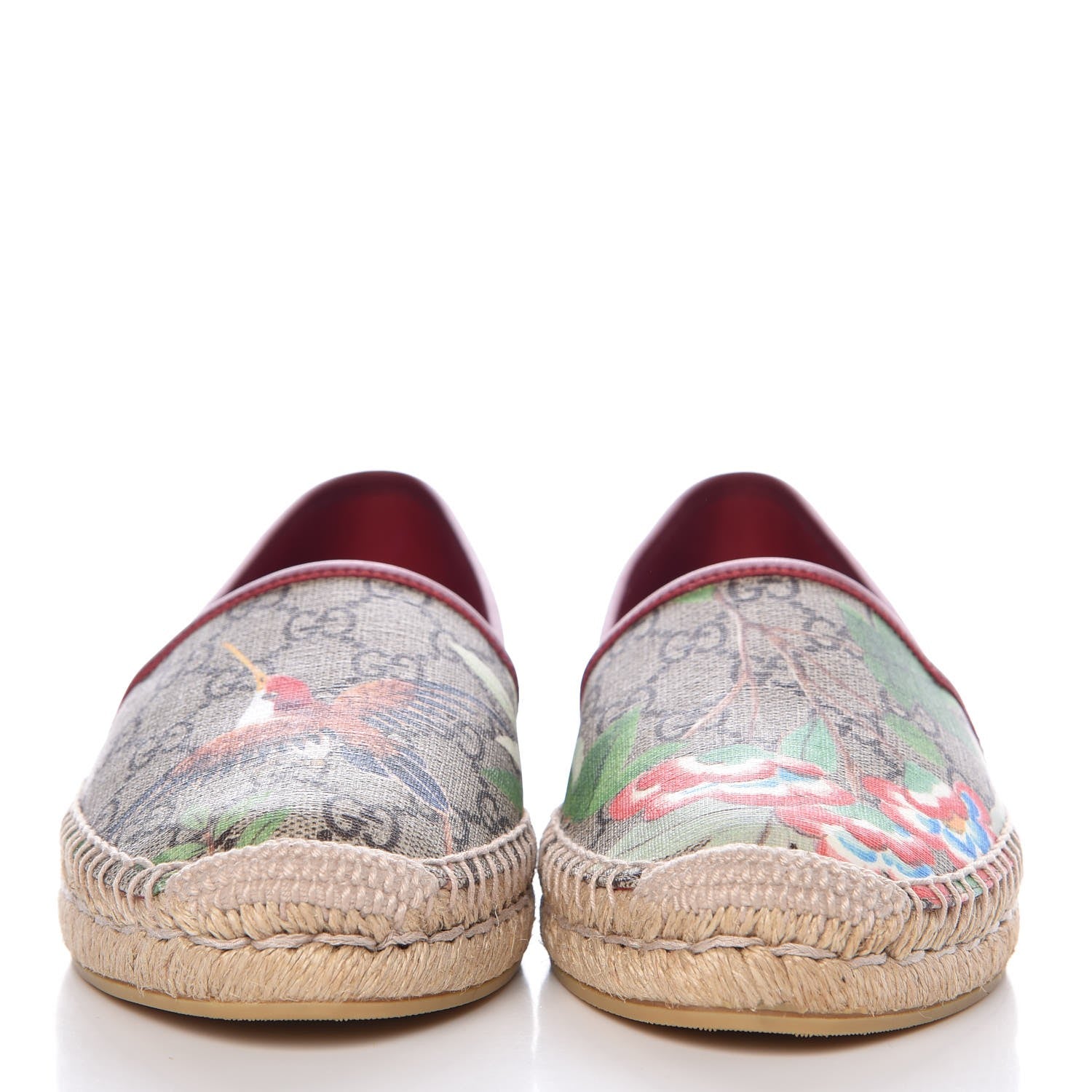 Gucci GG Supreme Monogram Tian Womens Espadrilles 39 Beige Multicolor Red 2 of 9