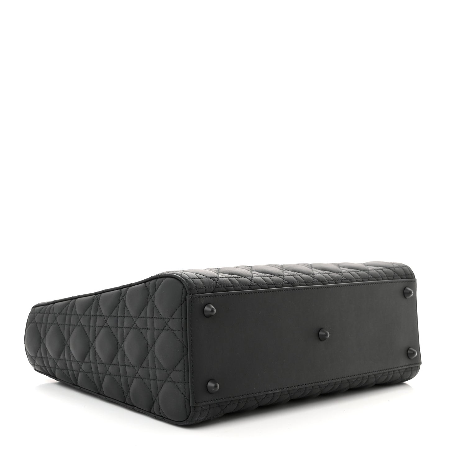 Ultra Matte Calfskin Cannage Large Lady Dior Black