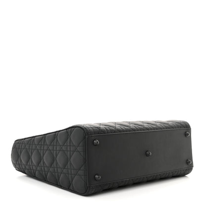 Christian Dior Ultra Matte Calfskin Cannage Large Lady Dior Black 4 of 12