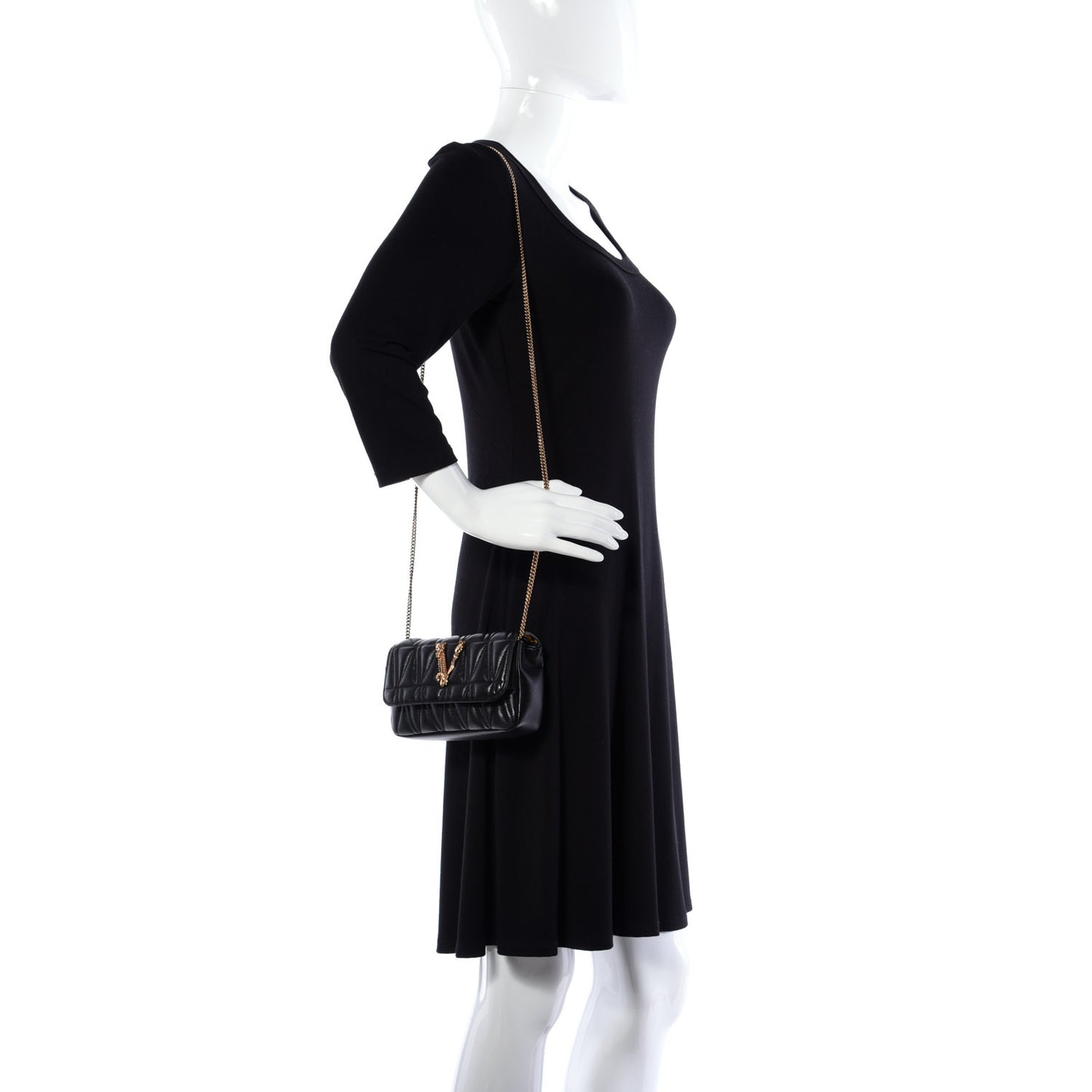 Nappa Quilted Virtus Evening Bag Black