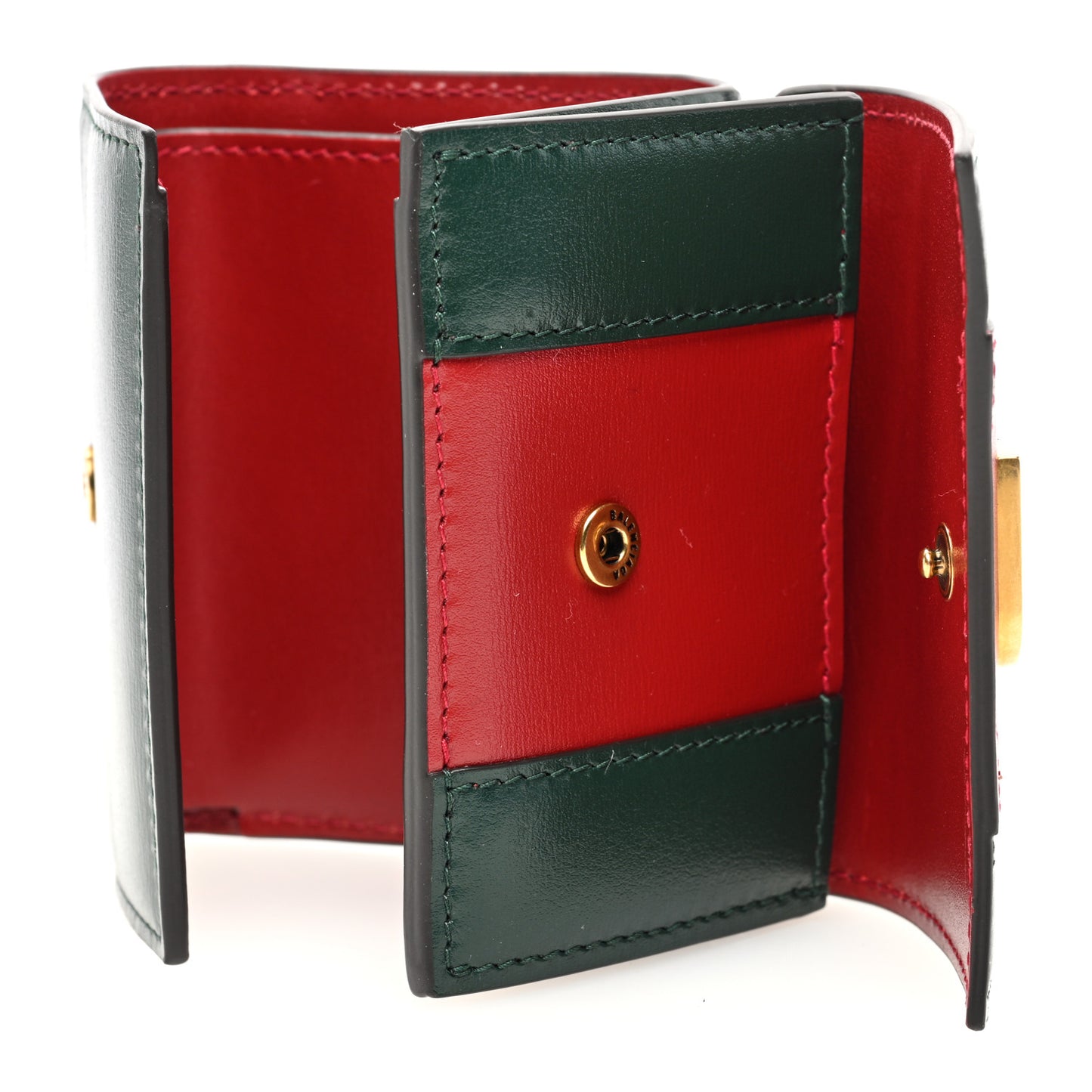 X Balenciaga Calfskin Web Card Case Wallet Beige Ebony