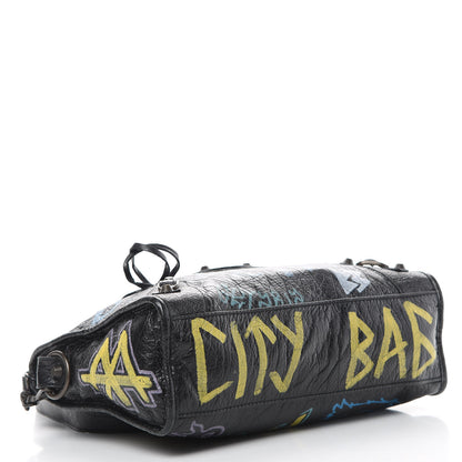 Balenciaga Agneau Graffiti All Over Classic Hardware S City Black Multicolor 4 of 10