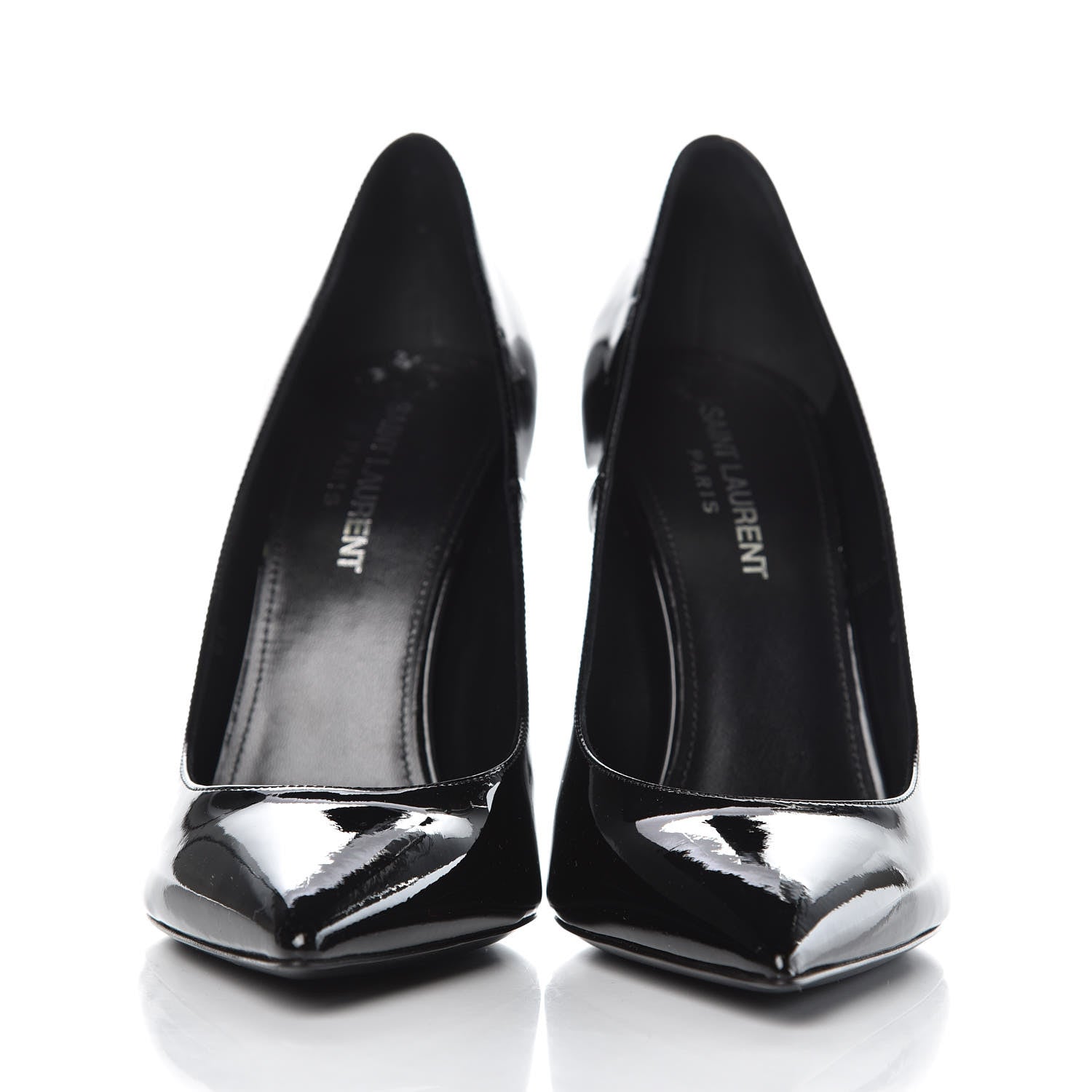 Saint Laurent Patent Opyum 100 Pumps 38 Black Silver 2 of 9