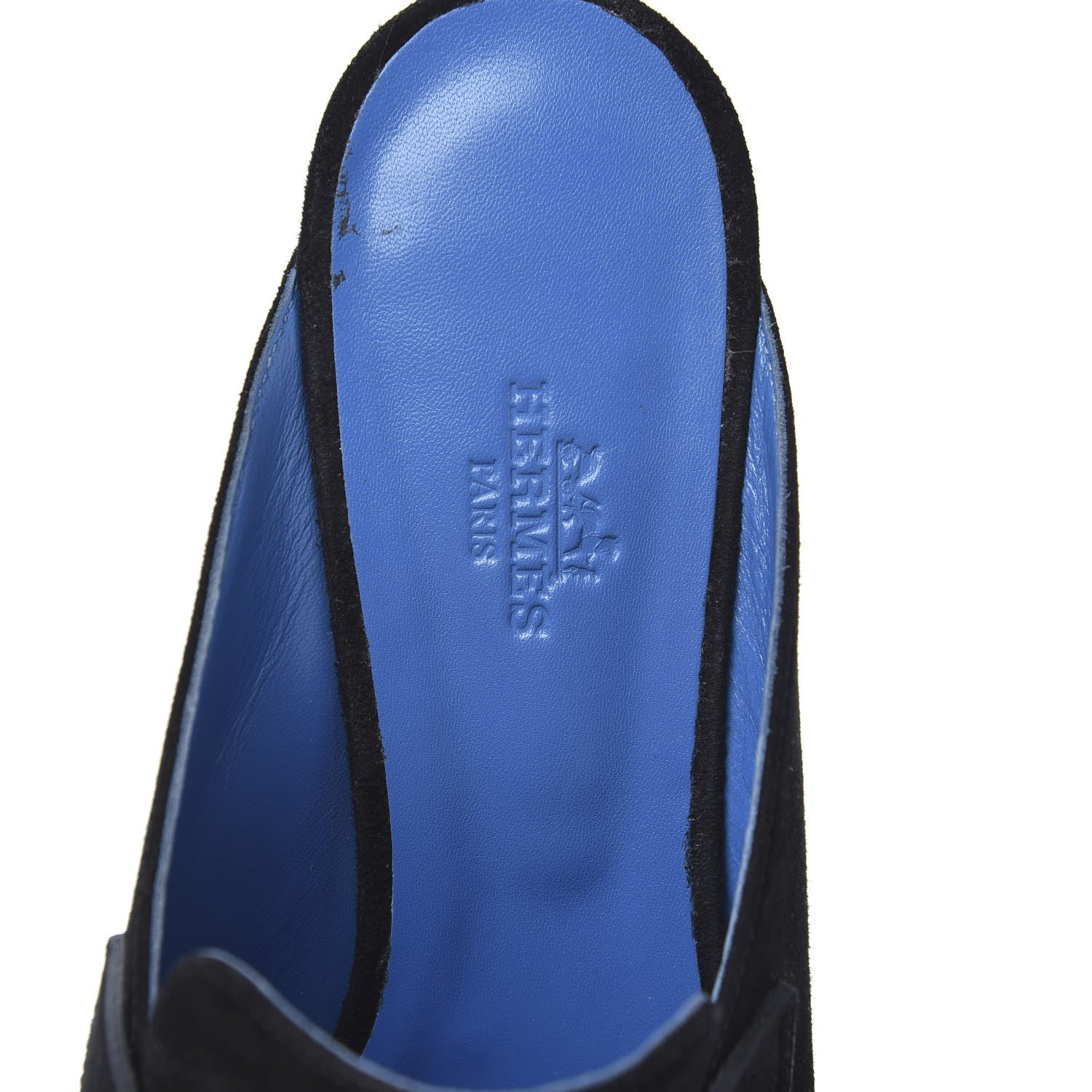Hermes Suede Goatskin Paradis Mule 38.5 Black 7 of 9