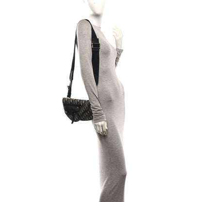 Christian Dior Oblique Saddle Messenger Pouch Beige Black 2 of 10