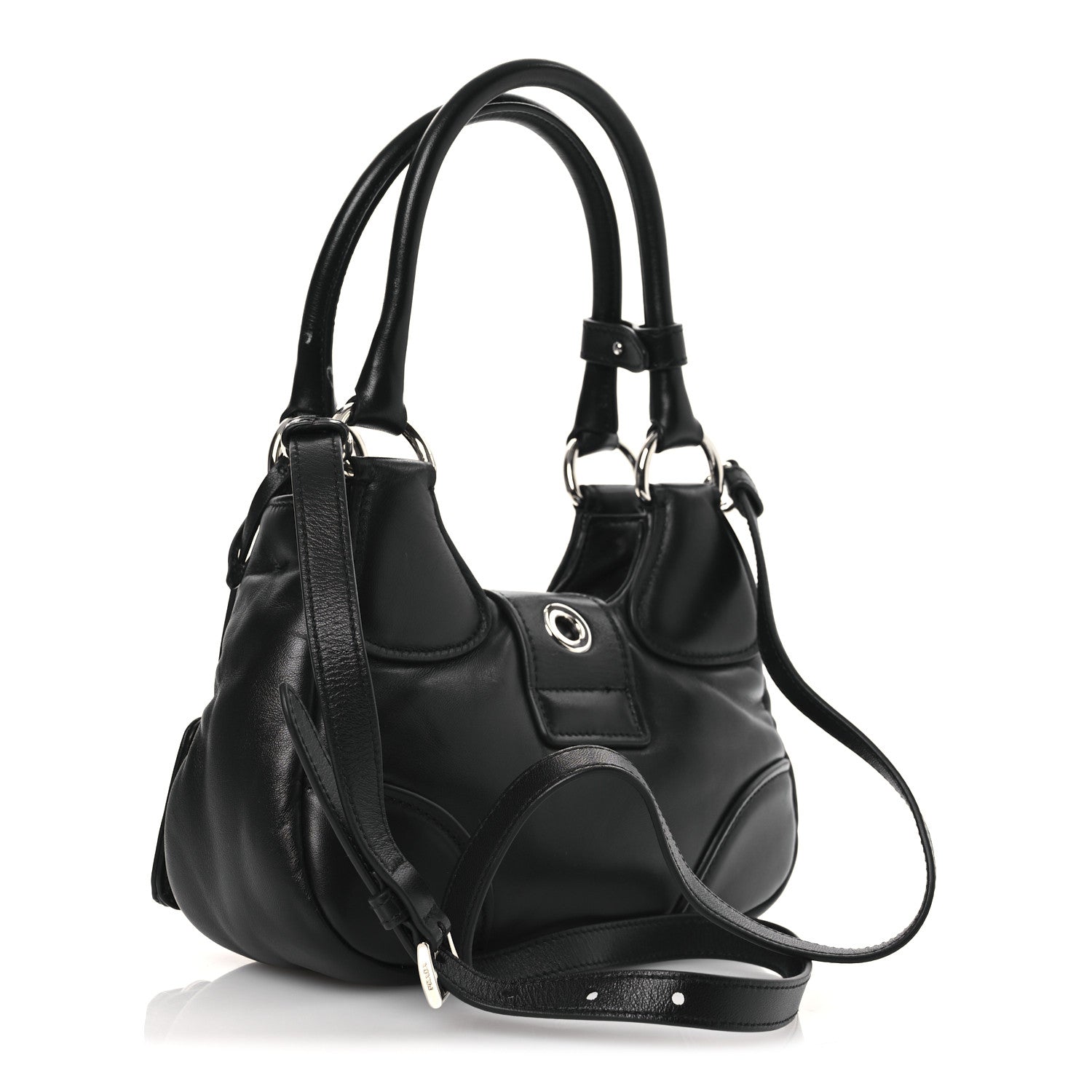 Prada Moon Bag Nappa Leather Black アーカイブ Prada Nappa Soft Padded Re-Edition 2002 Moon Bag Black 1753776
