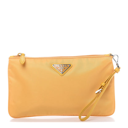 Prada Tessuto Nylon Saffiano Wristlet Mimosa 1 of 10
