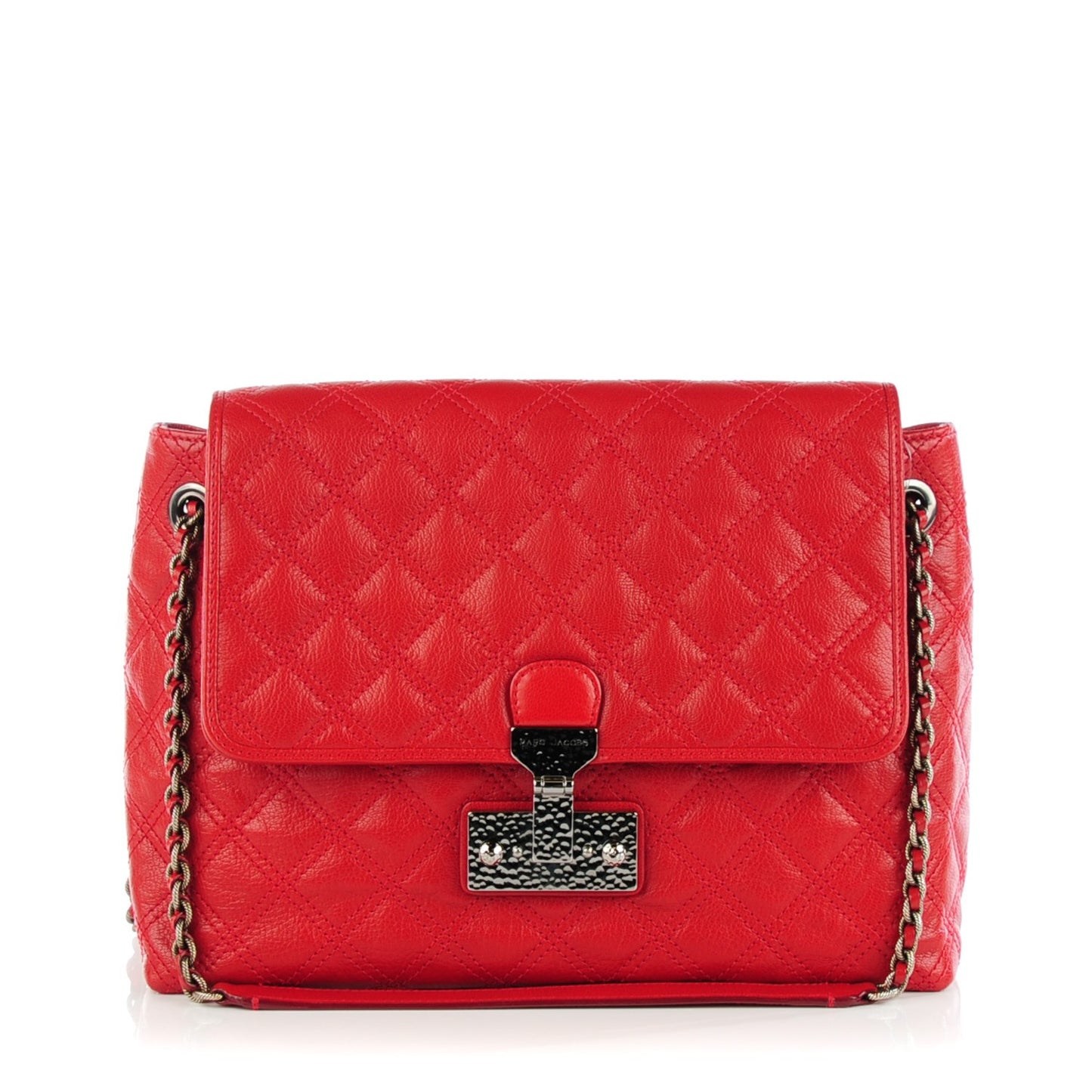 Lacquered Lambskin Quilted The XL Single Flap Red