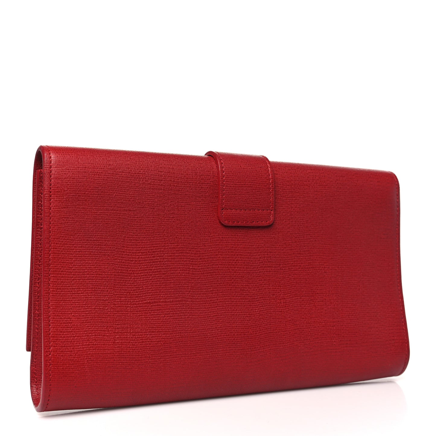 Textured Calfskin Classic Y Ligne Clutch Red