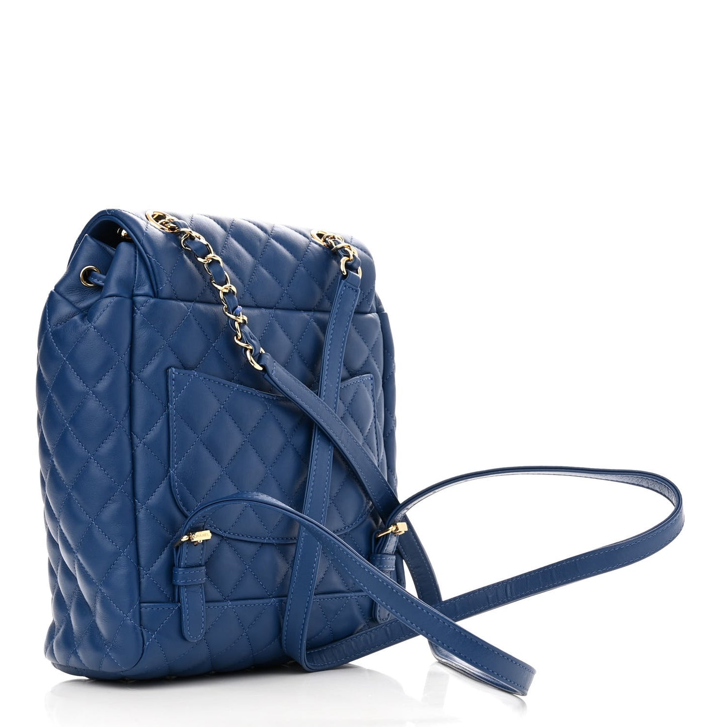 Lambskin Quilted Small Urban Spirit Backpack Blue