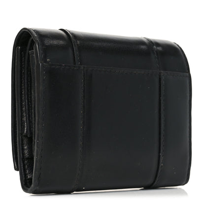 Balenciaga Shiny Box Calfskin Hourglass Compact Wallet Black 3 of 8
