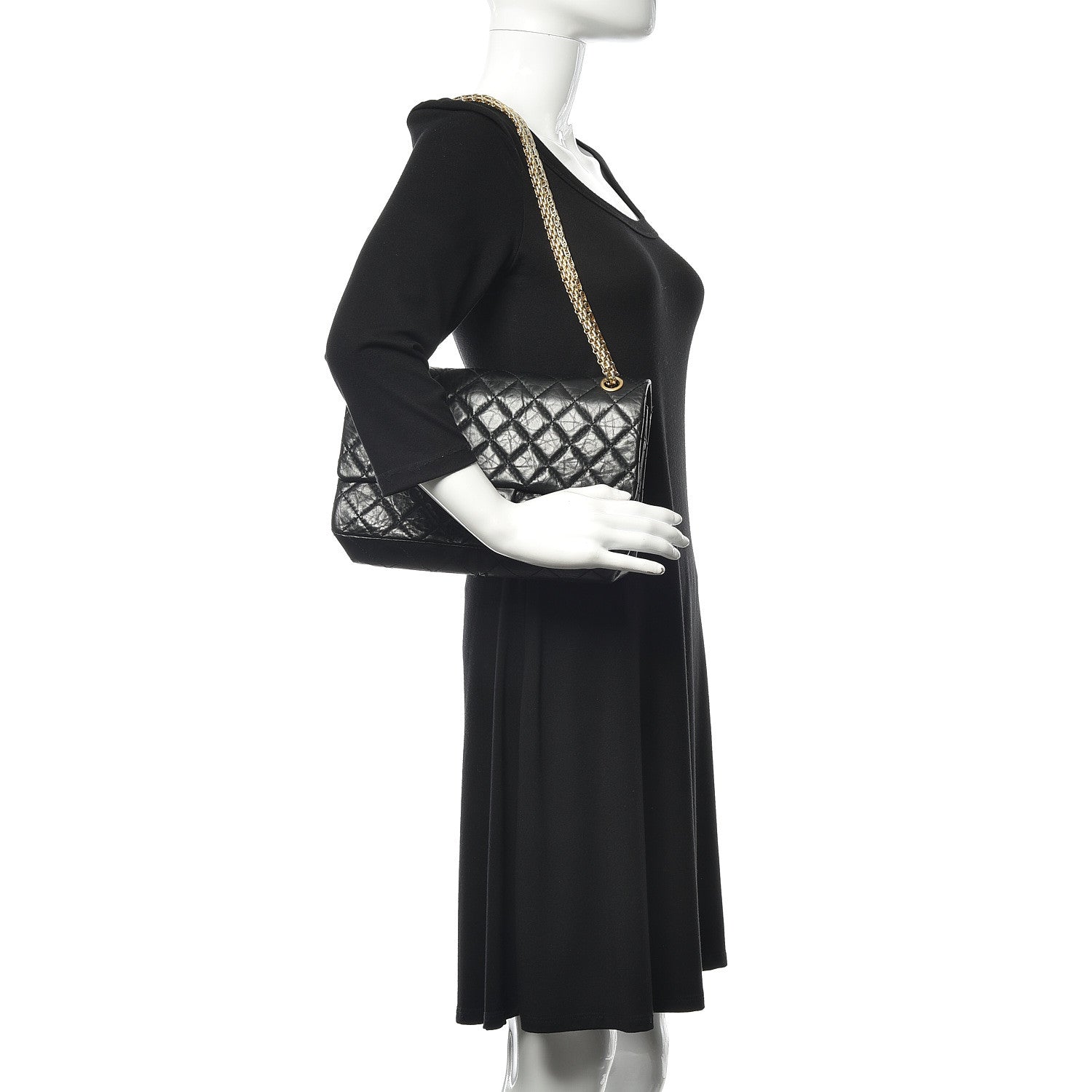 Chanel Aged Calfskin 50th Anniversary 2.55 Reissue 225 Flap Black 2 of 14
