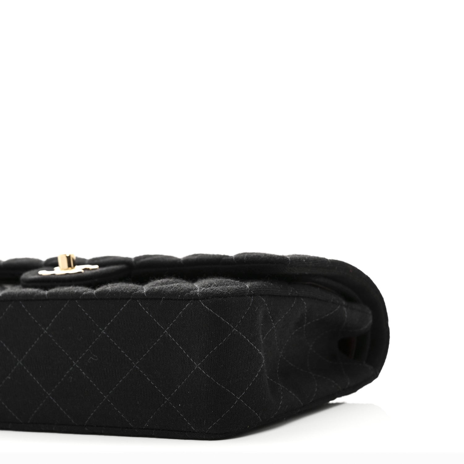 Chanel Jersey Quilted Medium Bijoux Chain Double Flap Black 10 of 10