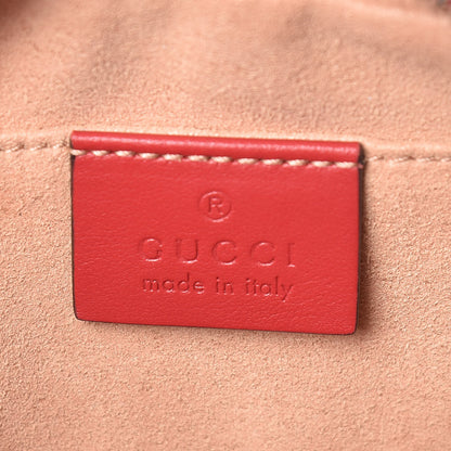 Gucci Calfskin Matelasse Small GG Marmont Chain Shoulder Bag Hibiscus Red 6 of 11