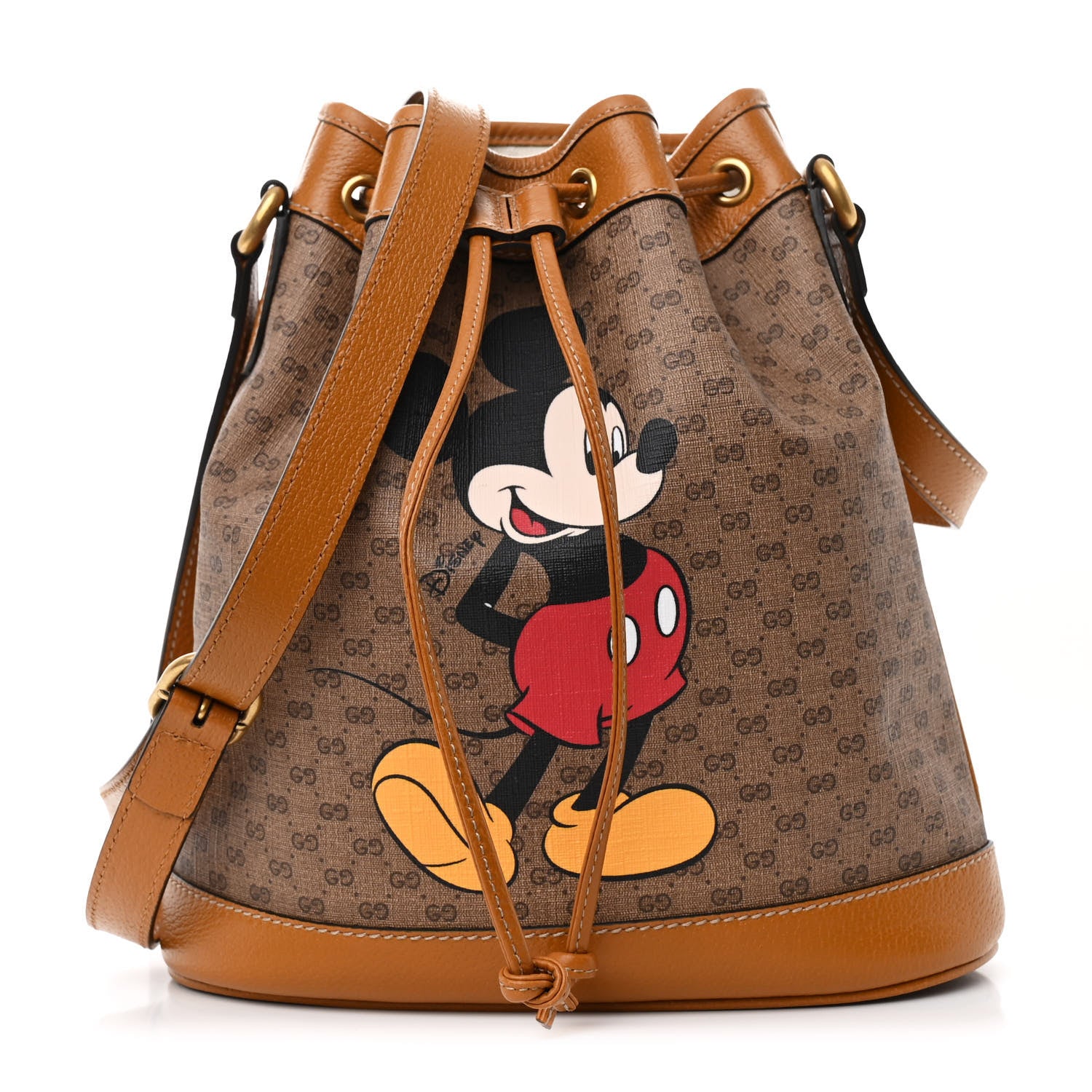Gucci X DISNEY Mini Vintage GG Supreme Monogram Bucket Bag Beige Vintage Sun Oil 1 of 10