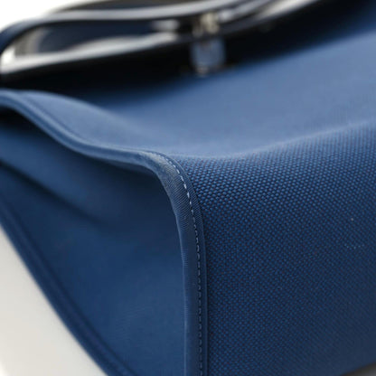 Hermes Vache Hunter Toile Militaire Herbag Zip 31 PM Bleu Brighton Bleu Saphir 9 of 11