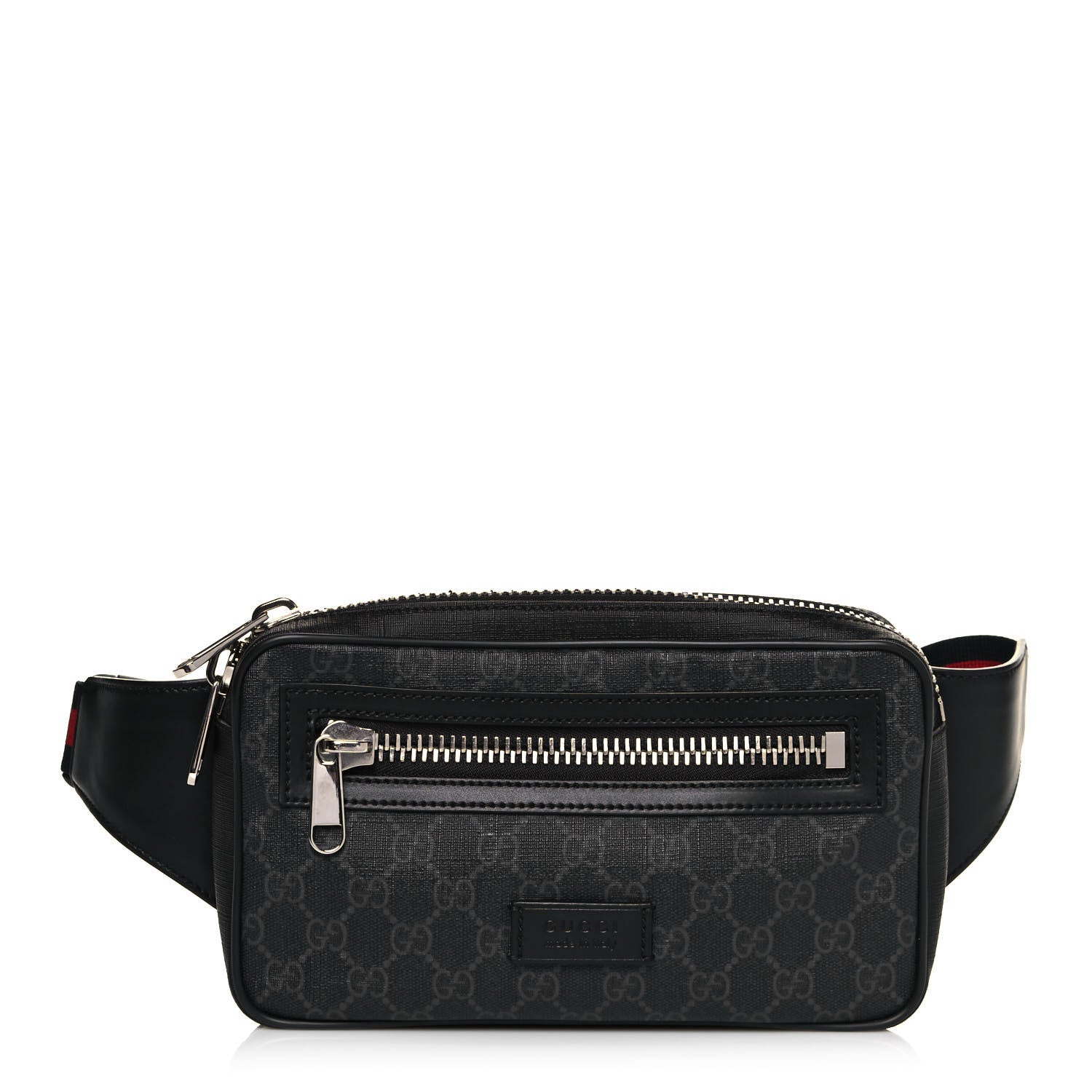 Gucci Soft GG Supreme Monogram Web Belt Bag Black Grey 1 of 13
