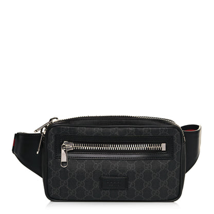 Gucci Soft GG Supreme Monogram Web Belt Bag Black Grey 1 of 13