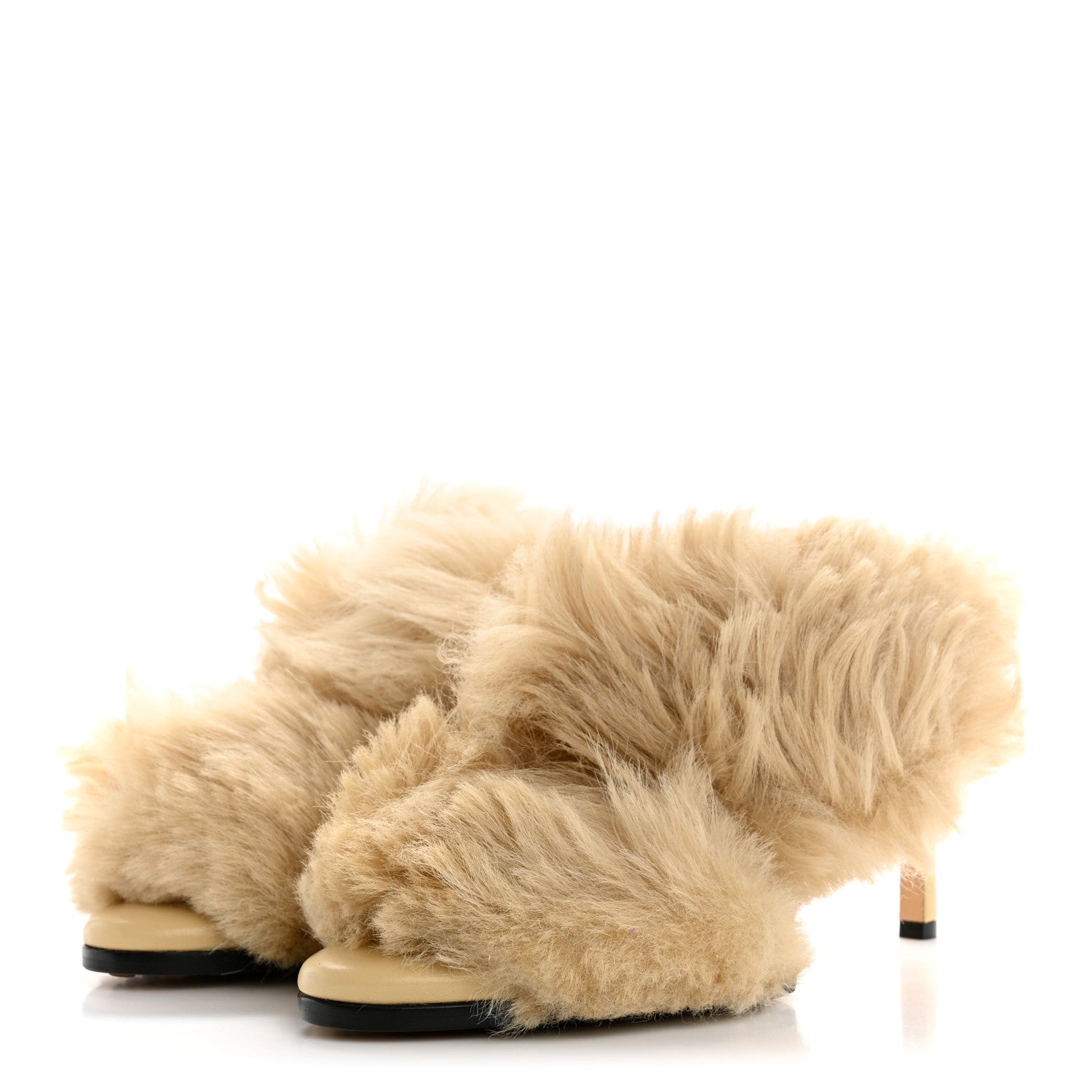 Bottega Veneta Shearling Curve Soft Poodle Slide Sandals 39