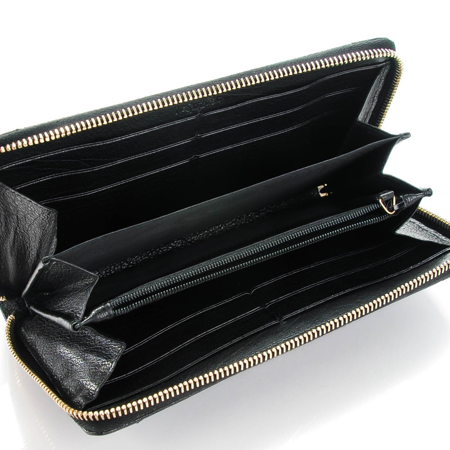 Saint Laurent Buffalo Muse Zip Around Wallet Black 5 of 8