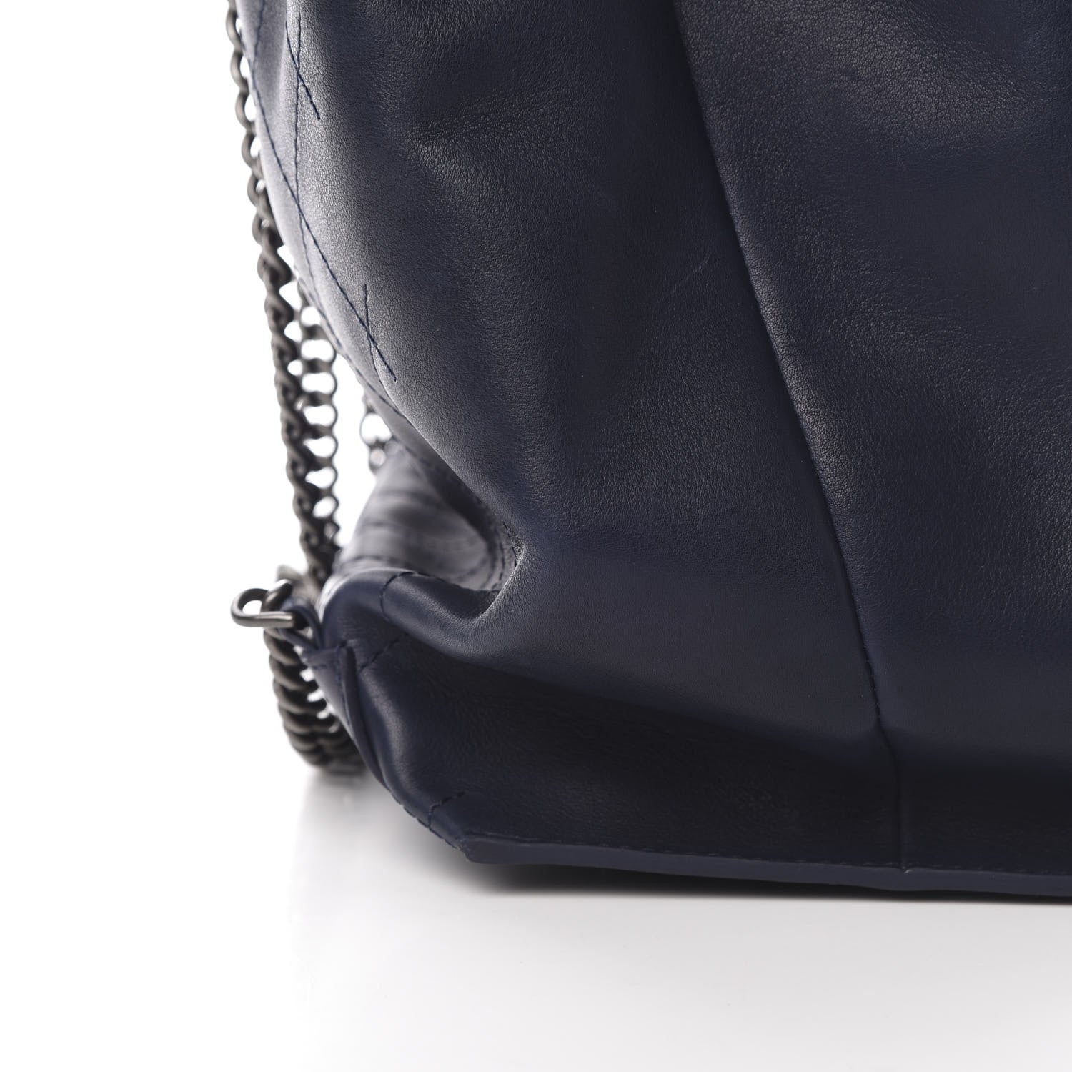 Chanel Calfskin Stitched Large Urban Luxury Drawstring Backpack Navy Blue 12 of 13
