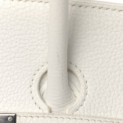Hermes Taurillon Clemence Birkin 35 White 17 of 21
