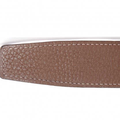 Hermes Togo Box Reversible Quizz H 32mm Belt 105 Etoupe and Noir 6 of 7
