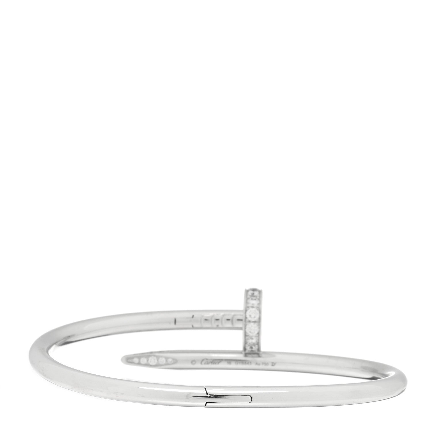 Cartier 18K White Gold Diamond Juste Un Clou Bracelet 16 2 of 3