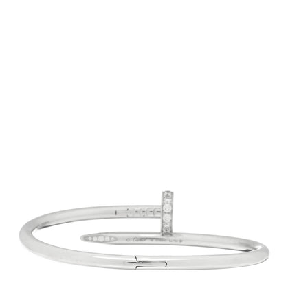 Cartier 18K White Gold Diamond Juste Un Clou Bracelet 16 2 of 3