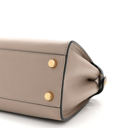 Fendi Vitello Tahiti Burro Medium Peekaboo Iconic Essentially Satchel Tortora Black 10 of 10