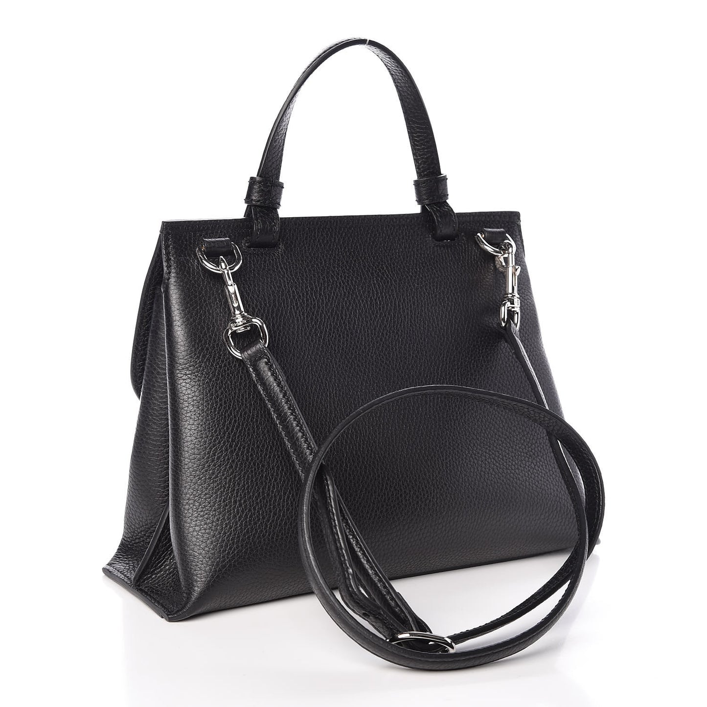 Cellarius Calfskin Small Bamboo Daily Top Handle Bag Black