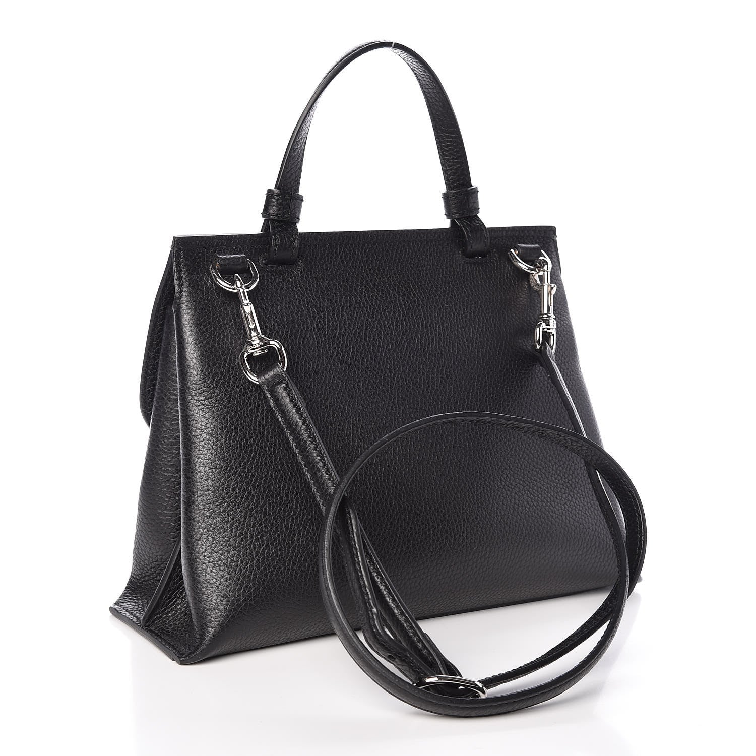 Gucci Cellarius Calfskin Small Bamboo Daily Top Handle Bag Black 3 of 8