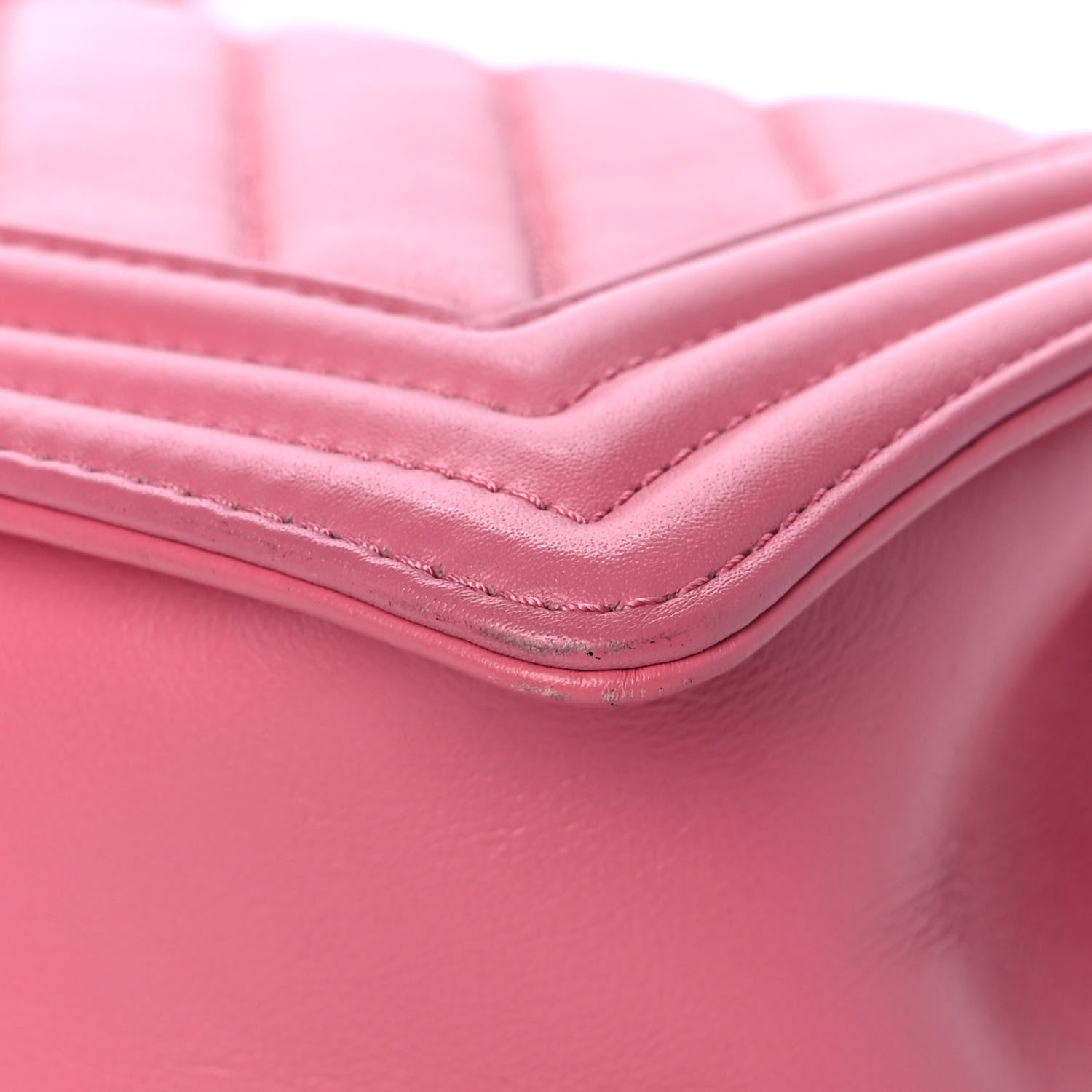 Chanel Calfskin Chevron Quilted Medium Boy Flap Pink 13 of 13