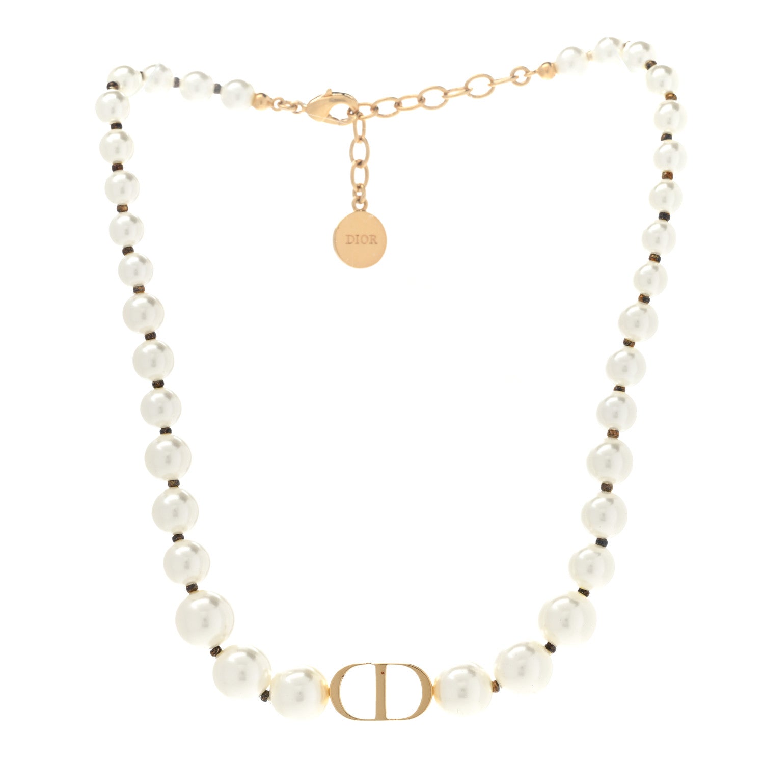 Christian Dior Pearl 30 Montaigne Choker Necklace Gold 1406364