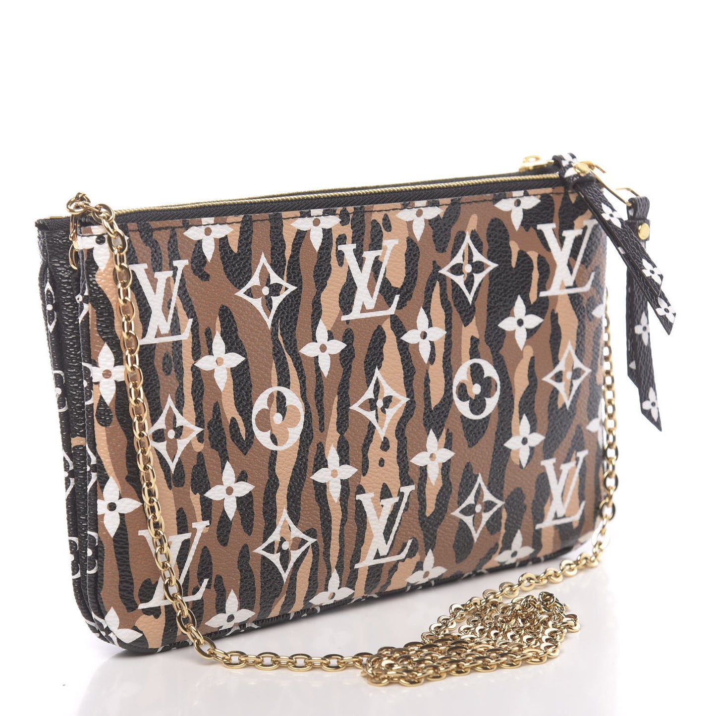Monogram Giant Jungle Pochette Double Zip Black