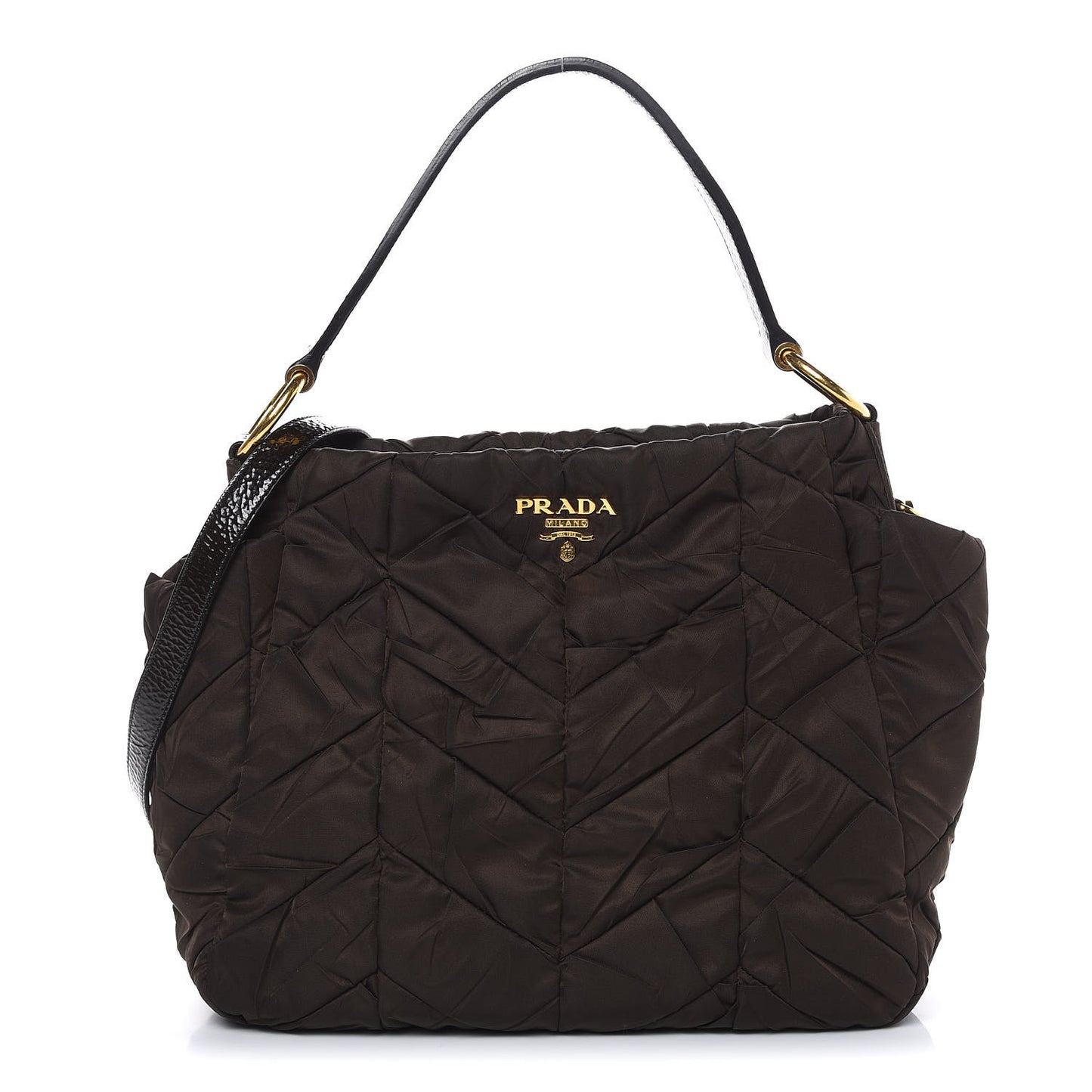 Tessuto Nylon Quilted Bag Ebano