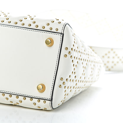Christian Dior Calfskin Cannage Studded Medium Supple Lady Dior White 10 of 10