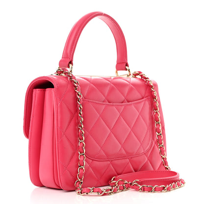 Chanel Lambskin Quilted Small Trendy CC Dual Handle Bag Dark Pink 3 of 16