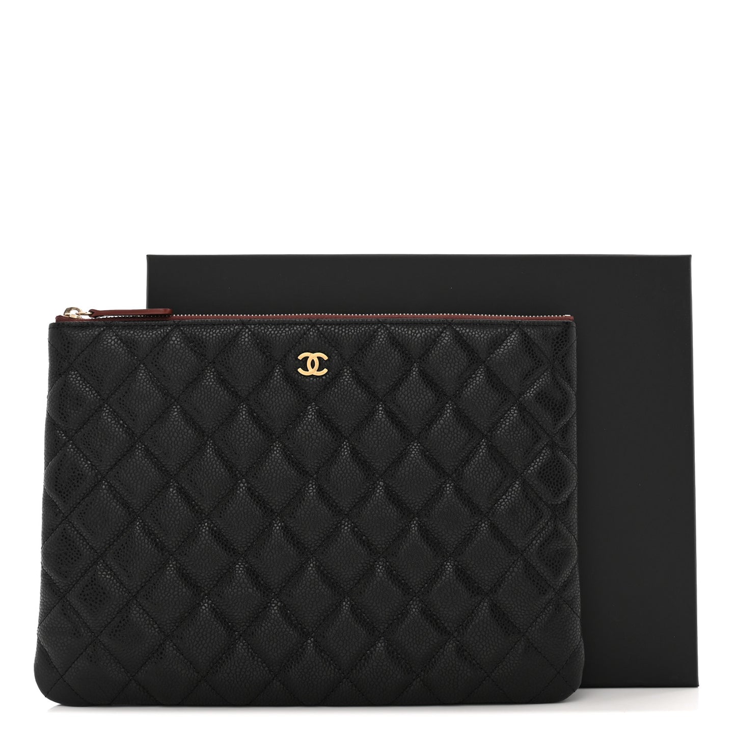 Caviar Quilted Medium Cosmetic Case Black