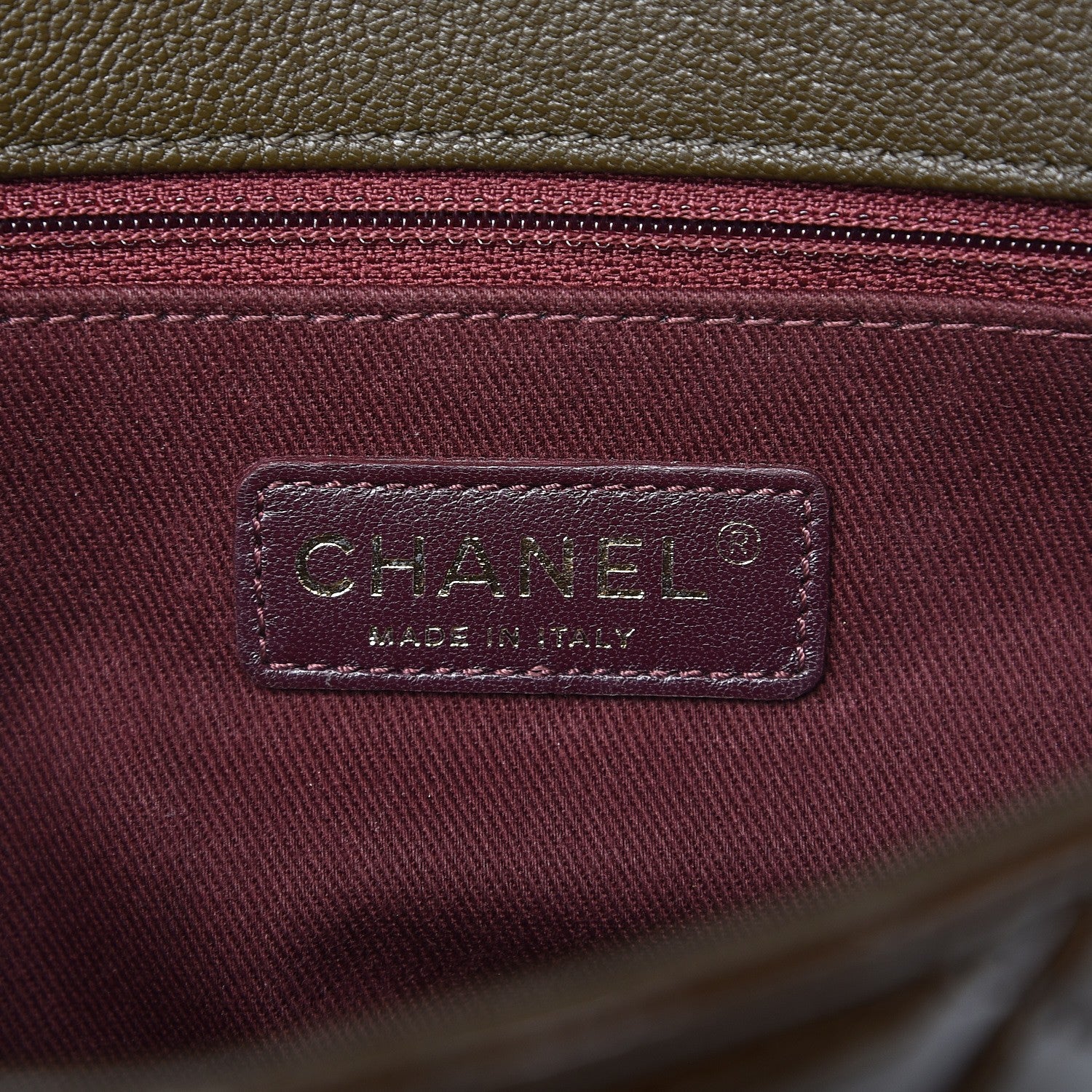 Chanel Patent Goatskin Quilted Medium CC Eyelet Flap Khaki 6 of 8