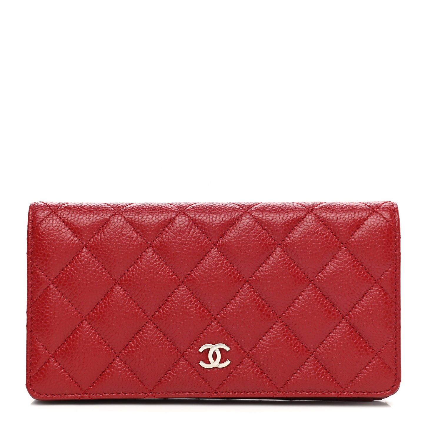 Caviar Quilted Yen Wallet Red