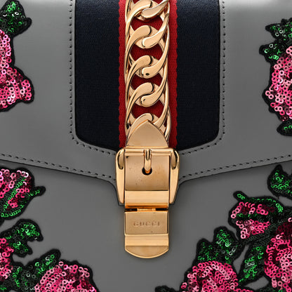 Gucci Calfskin Embroidered Medium Sylvie Top Handle Bag 8 of 11