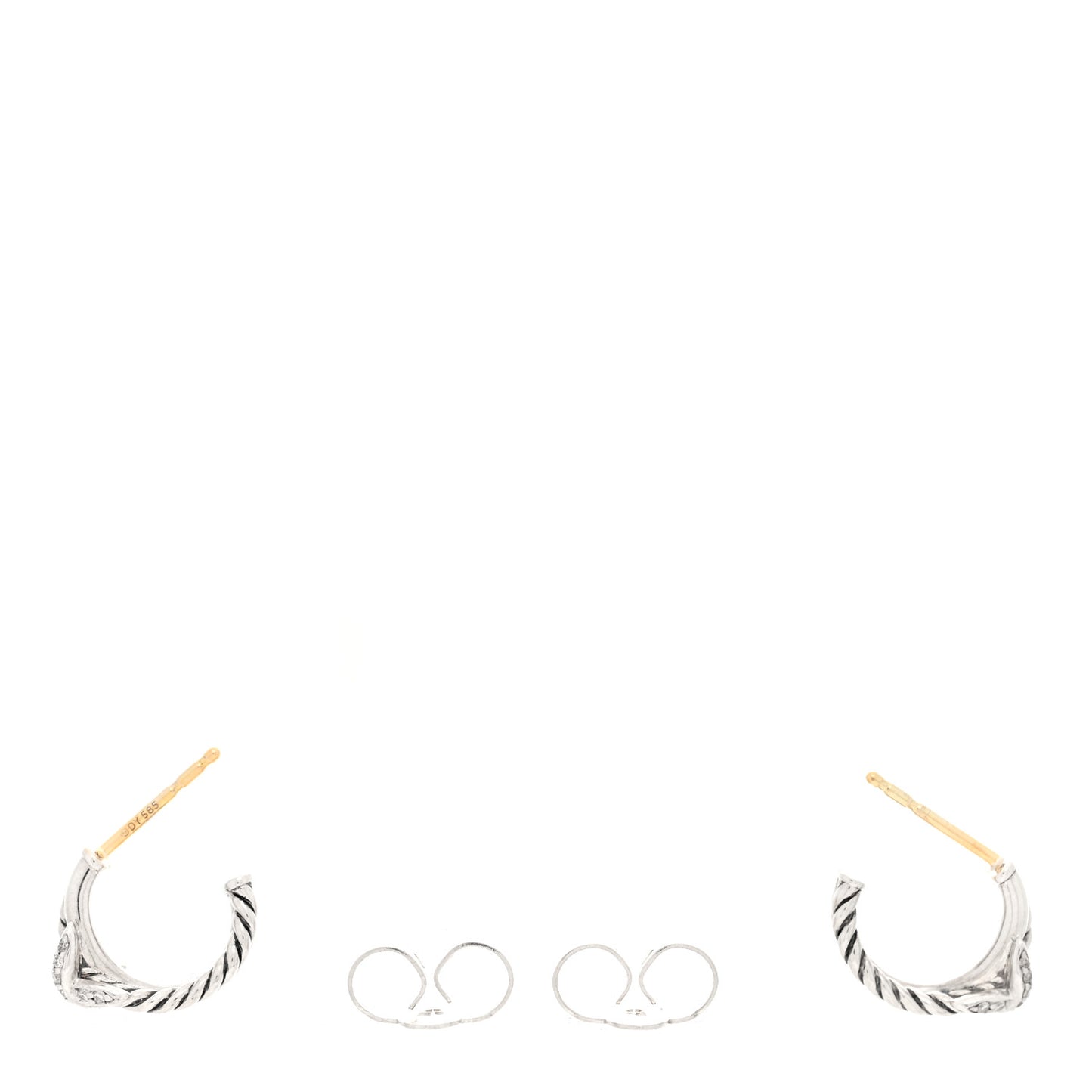Sterling Silver Diamond Petite Crossover X Earrings