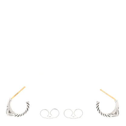 David Yurman Sterling Silver Diamond Petite Crossover X Earrings 3 of 4