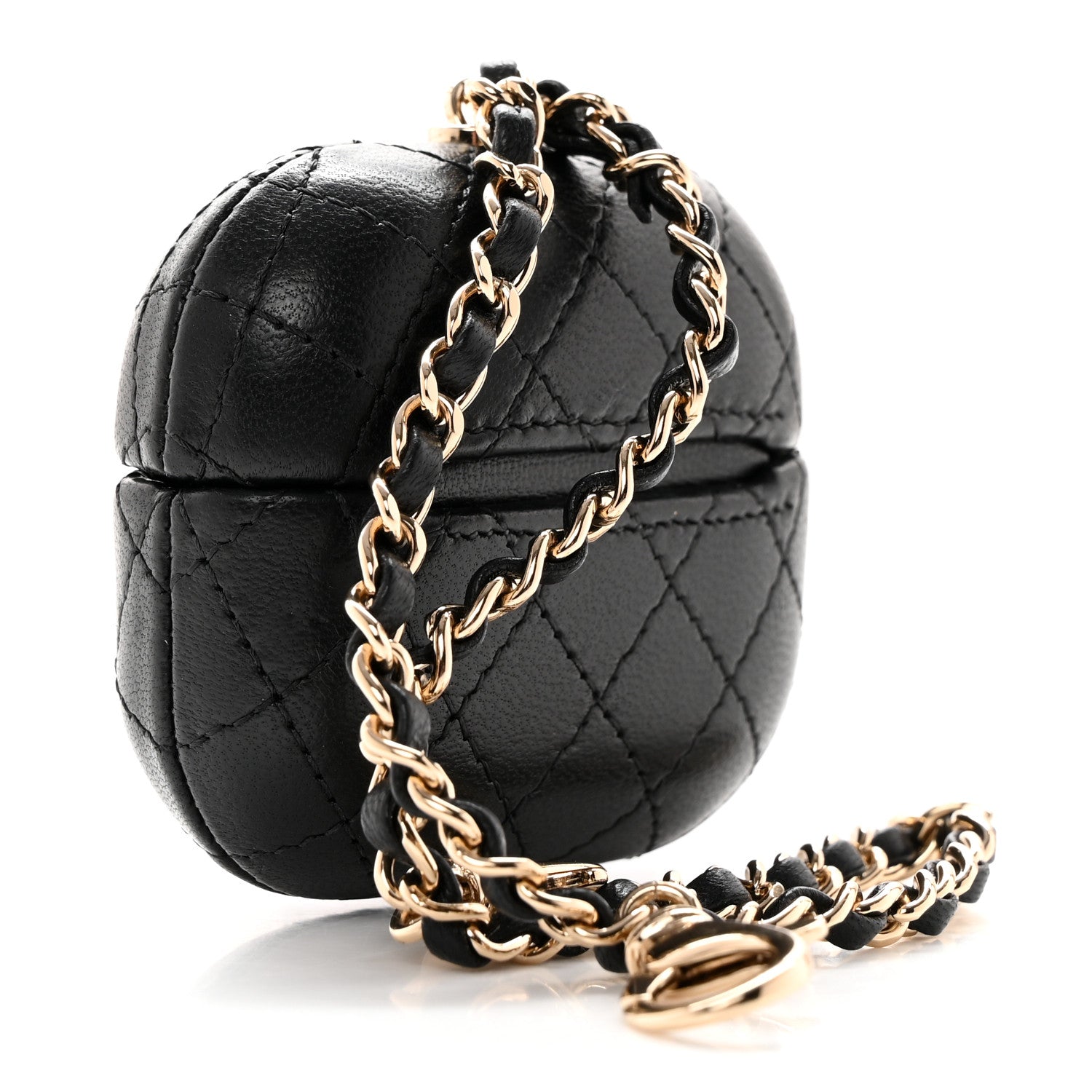 Chanel Lambskin Quilted Airpods Pro Case With Chain Black 3 of 7