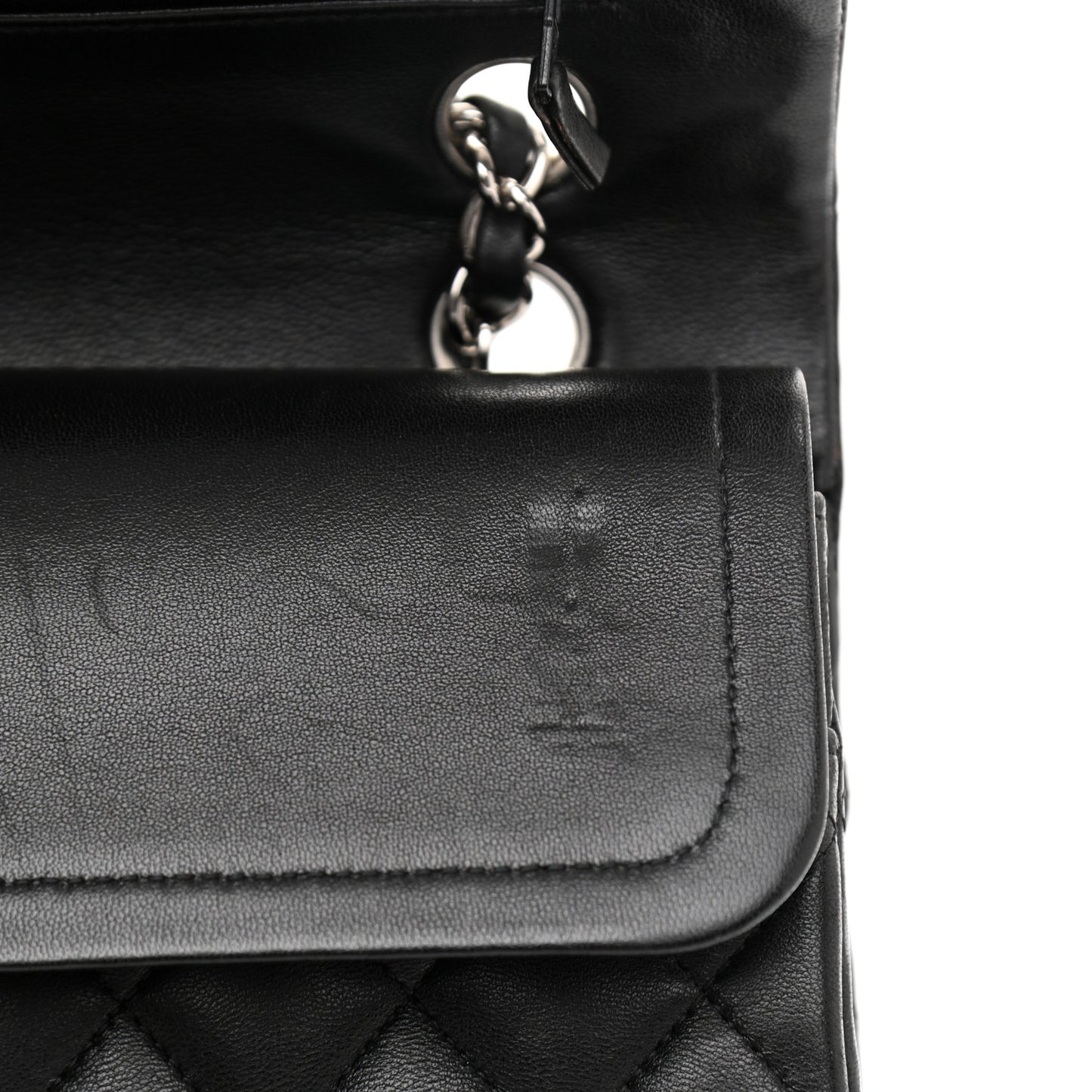 Lambskin Quilted Medium Double Flap Black